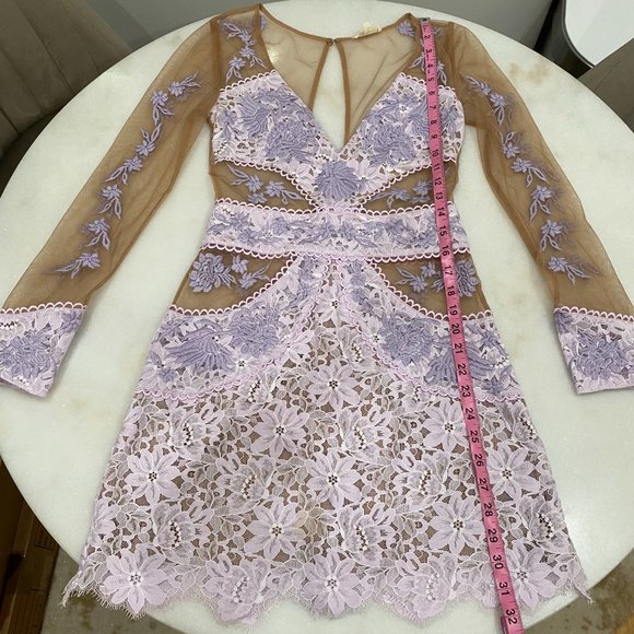 For Love and Lemons Matador Tulle Floral Lace Dress in Lilac Purple - Size Small - Picture 13 of 15